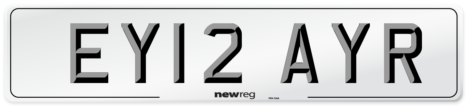 EY12 AYR Number Plate from New Reg